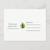 Carte Postale Faire-part Feuilles et Flamants roses tropicaux Mariage Enreg (Dos)