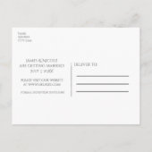 Carte Postale Faire-part Feuilles Florales Argentées Mariage Rustique Écono (Dos)