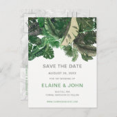 Carte Postale Faire-part feuilles tropicales or verdure botanique mariage (Devant / Derrière)