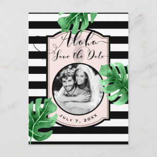 Carte Postale Faire-part Feuilles tropicaux et ananas Photo Enregistrer la 