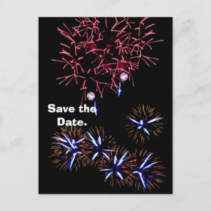 Carte Postale Faire-part Feux d'artifice Enregistrer la date