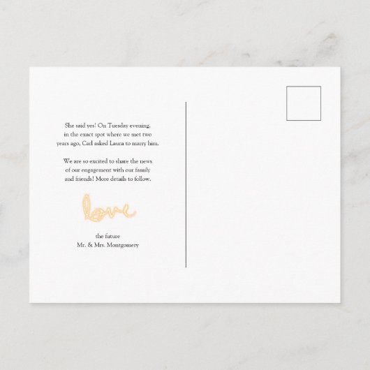 Carte Postale Faire-part Feux d'artifice et Étoiles | Engagement photo du N (Dos)