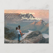 Carte Postale Faire-part Feux d'artifice et Étoiles | Engagement photo du N (Devant)