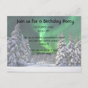 Carte Postale Faire-part Feux nordiques en hiver