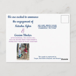 Carte Postale Faire-part fiançailles