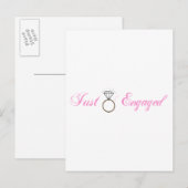 Carte Postale Faire-part Fiançailles (Bague de fiançailles en diamant) (Devant / Derrière)