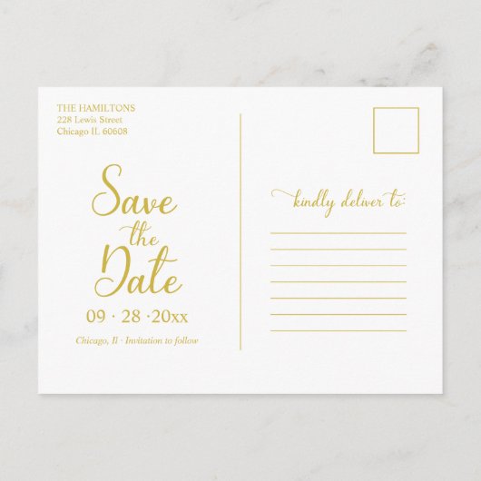 Carte Postale Faire-part fiançailles Et Enregistrer La Date (Dos)