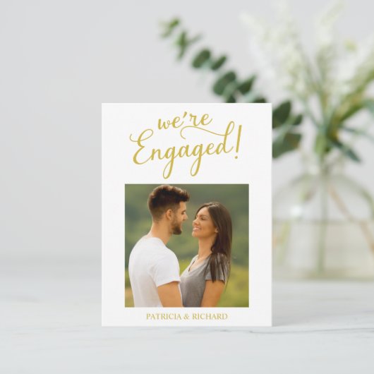 Carte Postale Faire-part fiançailles Et Enregistrer La Date (Debout devant)