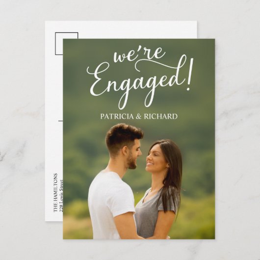 Carte Postale Faire-part fiançailles Et Enregistrer La Date (Devant / Derrière)