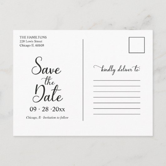 Carte Postale Faire-part fiançailles Et Enregistrer La Date (Dos)