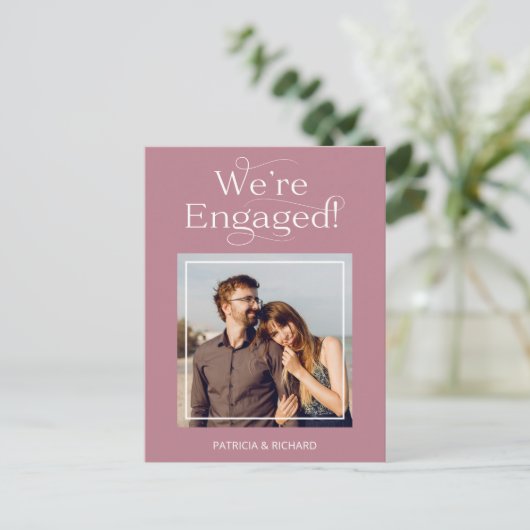 Carte Postale Faire-part fiançailles Et Enregistrer La Photo Dat (Debout devant)