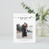 Carte Postale Faire-part Fiançailles photo Black Whimsical Script (Debout devant)