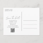 Carte Postale Faire-part Fiançailles Photo QR Code Mariage Enregistrer la d (Dos)