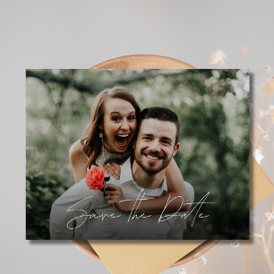 Carte Postale Faire-part Fiançailles Photo QR Code Mariage Enregistrer la d