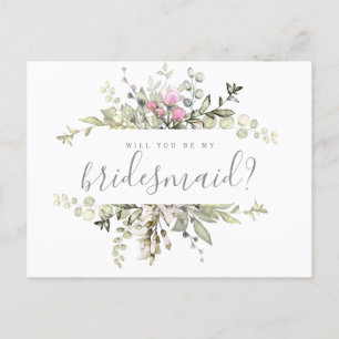 Carte Postale Faire-part Fiche de proposition Floral Bridesmaid