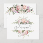 Carte Postale Faire-part Fiche de proposition Floral Bridesmaid (Devant / Derrière)