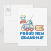 Carte Postale Faire-part Fière nouvelle grand-mère-C'est un garçon Tshirts (Devant / Derrière)