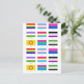 Carte Postale Faire-part Fierté LGBTQIA 9 x DRAPEAUX Chic de sensibilisatio (Debout devant)