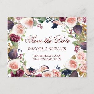 Carte Postale Faire-part Figuiers en Fleurs Fleurs de Fruits Rustiques En