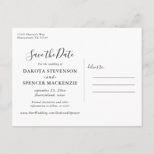 Carte Postale Faire-part Figuiers en Fleurs | Fleurs de Fruits Rustiques En (Dos)