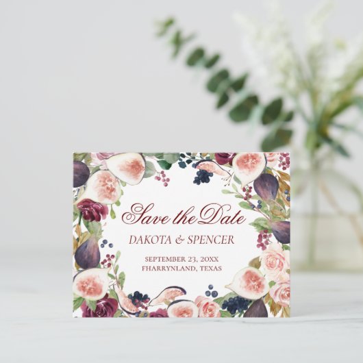 Carte Postale Faire-part Figuiers en Fleurs | Fleurs de Fruits Rustiques En (Debout devant)