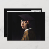 Carte Postale Faire-part Fille au chapeau de remise des diplômes (Perle Éma (Devant / Derrière)