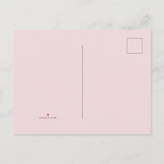 Carte Postale Faire-part Fille Fleur Papillons Violets et Cœurs (Dos)