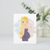 Carte Postale Faire-part Fille ou garçon enceinte (Debout devant)