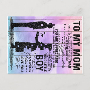 Carte Postale Faire-part Fils À Ma Mère Lettre, Mère Cadeau Anniversaire