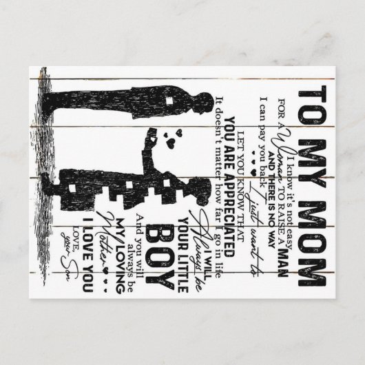 Carte Postale Faire-part Fils Mignon Pour Le Cadeau De Ma Mère | Joli Cadea (Devant)