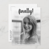 Carte Postale Faire-part Finalement Simple Photo Moderne Graduation