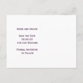 Carte Postale Faire-part Flacon d'or violet mariage d'hiver Enregistrer la  (Dos)