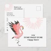 Carte Postale Faire-part Flamant rose de danse Nouvelle adresse Déplacement (Devant / Derrière)