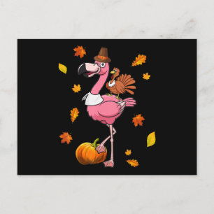 Carte Postale Faire-part Flamant rose   Halloween Flamant rose Thanksgiving