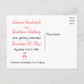 Carte Postale Faire-part Flamant rose rose Enregistrer La Date Fiançailles  (Dos)