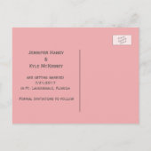 Carte Postale Faire-part Flamant rose tropical Mariage Enregistrer La Date  (Dos)
