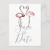 Carte Postale Faire-part Flamants roses roses Pêche Flamant rose marbre Enr (Devant)