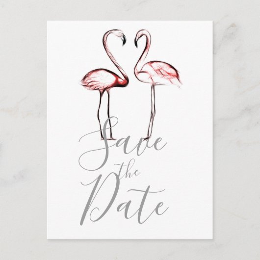 Carte Postale Faire-part Flamants roses roses Pêche Flamant rose marbre Enr (Devant)