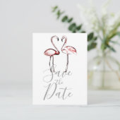 Carte Postale Faire-part Flamants roses roses Pêche Flamant rose marbre Enr (Debout devant)