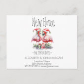 Carte Postale Faire-part Flamants roses roses Santa Hat présente une nouvel (Devant)