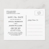 Carte Postale Faire-part Flamants Tropicaux Fleurs Mariage Épargnez la Date (Dos)