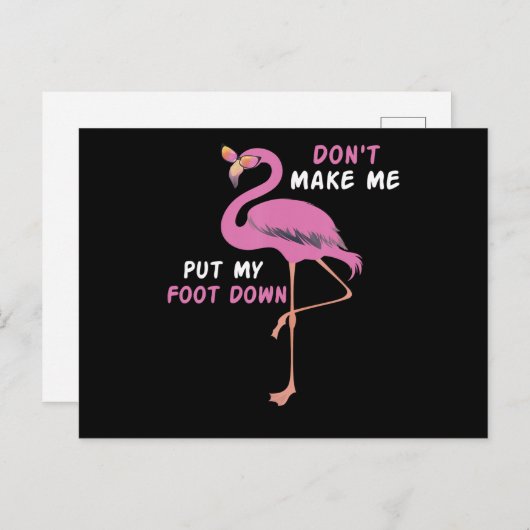 Carte Postale Faire-part Flamingo | Flamingo With Glasses Dont Make Me Put (Devant / Derrière)