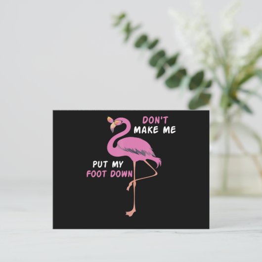 Carte Postale Faire-part Flamingo | Flamingo With Glasses Dont Make Me Put (Debout devant)