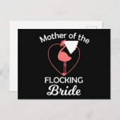 Carte Postale Faire-part Flamingo | Mariage de flamant rose de la mariée ra (Devant / Derrière)