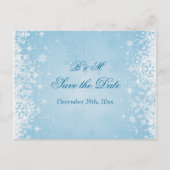 Carte Postale Faire-part Flammes blanches sur bleu Enregistrer la date Cart (Devant)