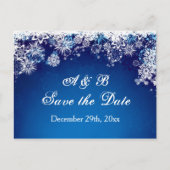 Carte Postale Faire-part Flammes blanches sur bleu Enregistrer la date Cart (Devant)