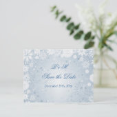 Carte Postale Faire-part Flammes blanches sur bleu Enregistrer la date Cart (Debout devant)