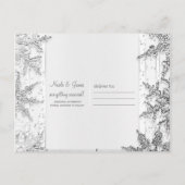 Carte Postale Faire-part Flammes de neige blanches et argentées d'hiver Éco (Dos)