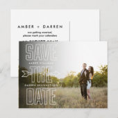 Carte Postale Faire-part Flèche de type moderne photo superposition date de (Devant / Derrière)