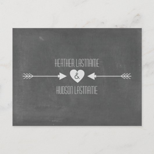 Carte Postale Faire-part Flèches Inspirées d'un Tableau Noir Enregistrer La (Devant)